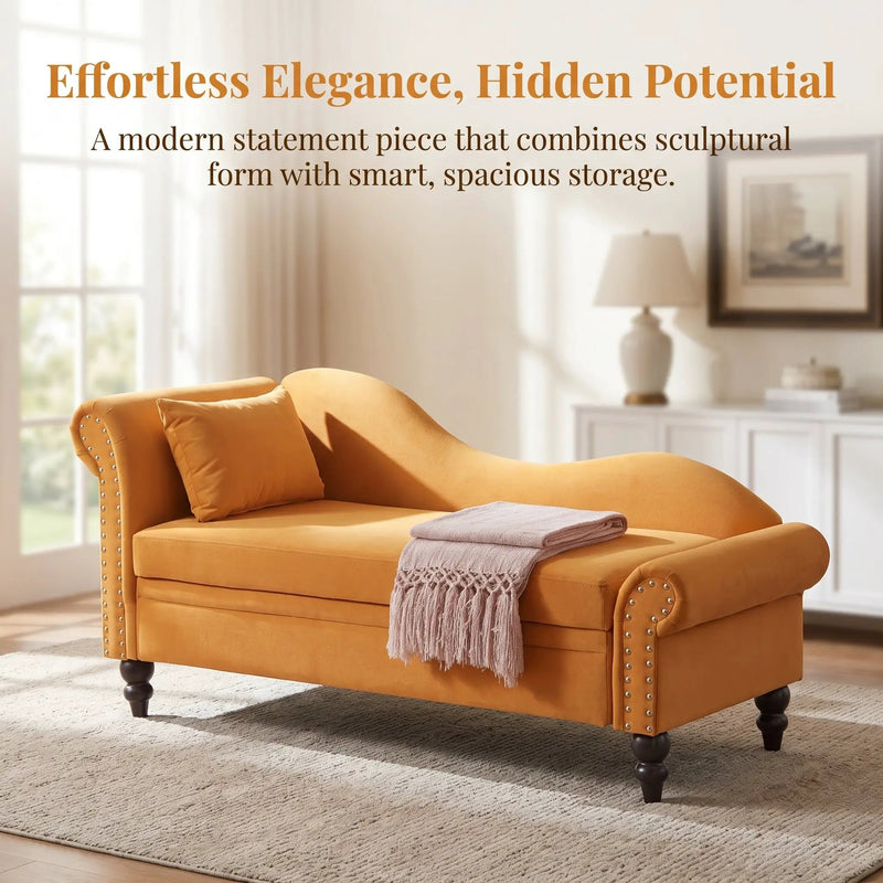 64.5'' Modern Velvet Chaise Lounge by HouseOfZazla