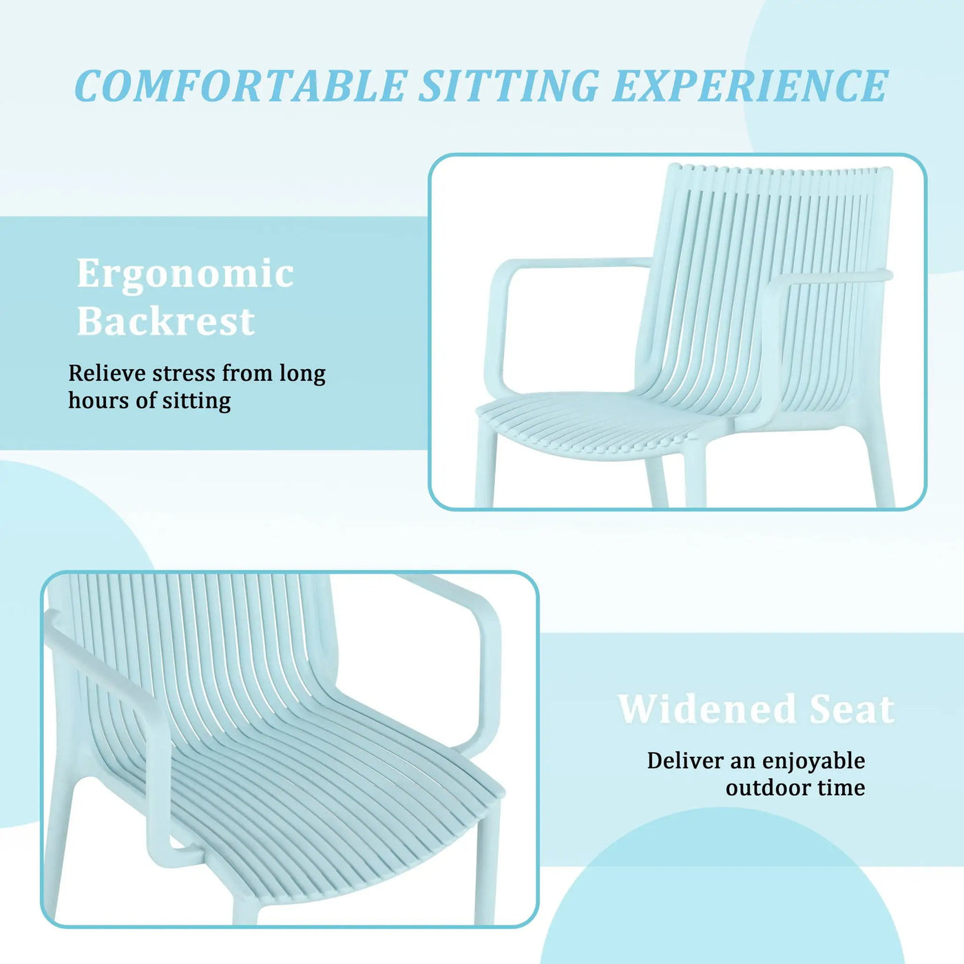 4 Modern Stackable Plastic Armchair Matched With Round Table by HouseOfZazla