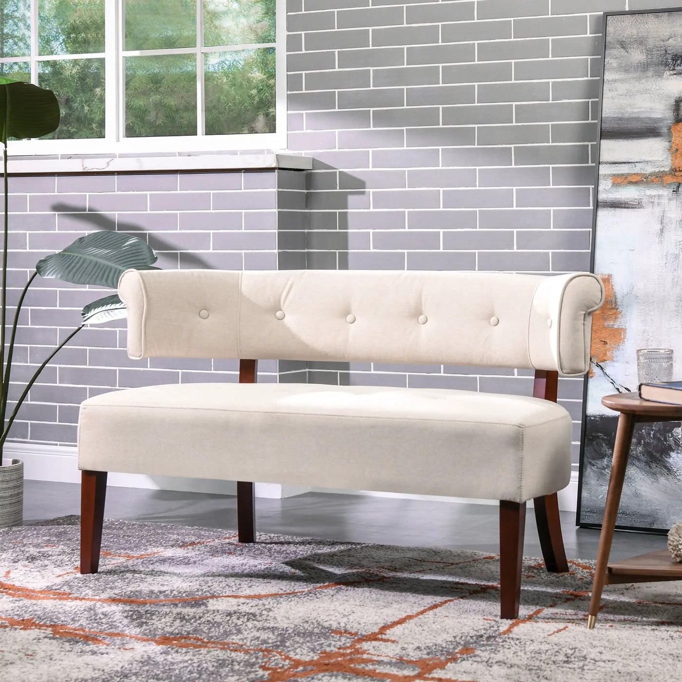 Jared - Versatile Roll Arm Tufted Bench Settee by HouseOfZazla
