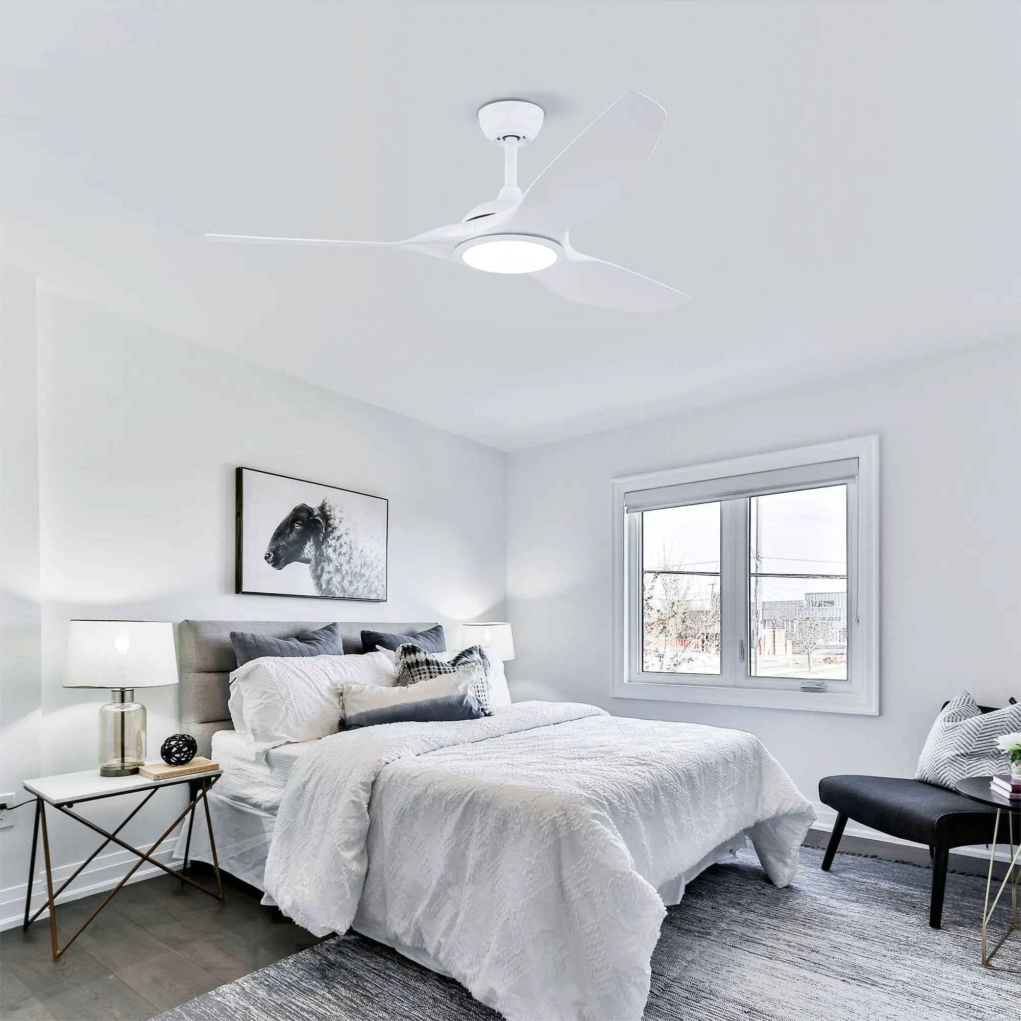 52 Inch ABS Blades Ceiling Fan with LED Light Kit by HouseOfZazla