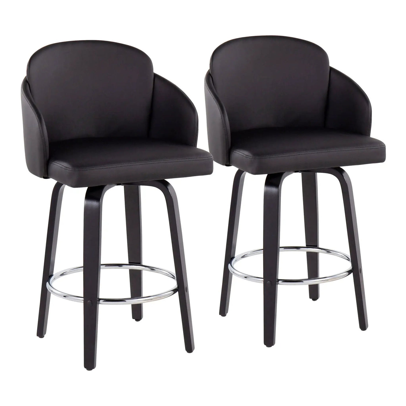 Dahlia - Contemporary Counter Stool Round Footrest (Set of 2) by HouseOfZazla