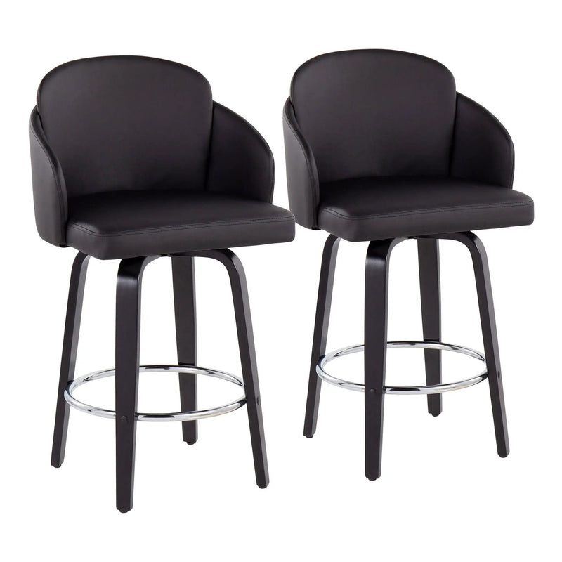 Dahlia - Contemporary Counter Stool Round Footrest (Set of 2) by HouseOfZazla
