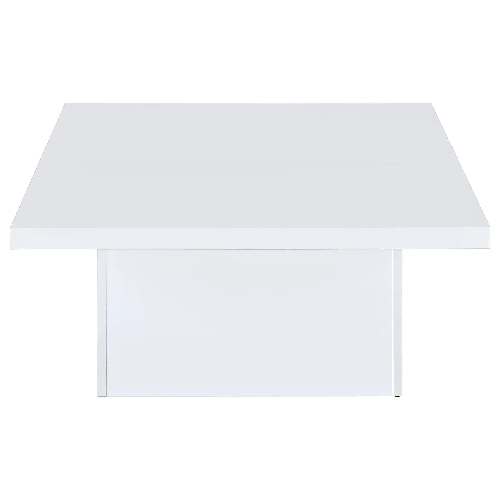 Devar Square Engineered Wood Coffee Table White High Gloss by Unique Piece Furniture