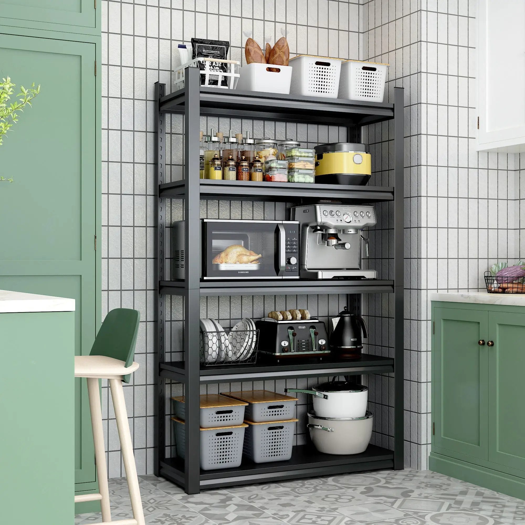Industrial Heavy Duty Metal Garage Shelving Unit, Adjustable Storage Rack by HouseOfZazla