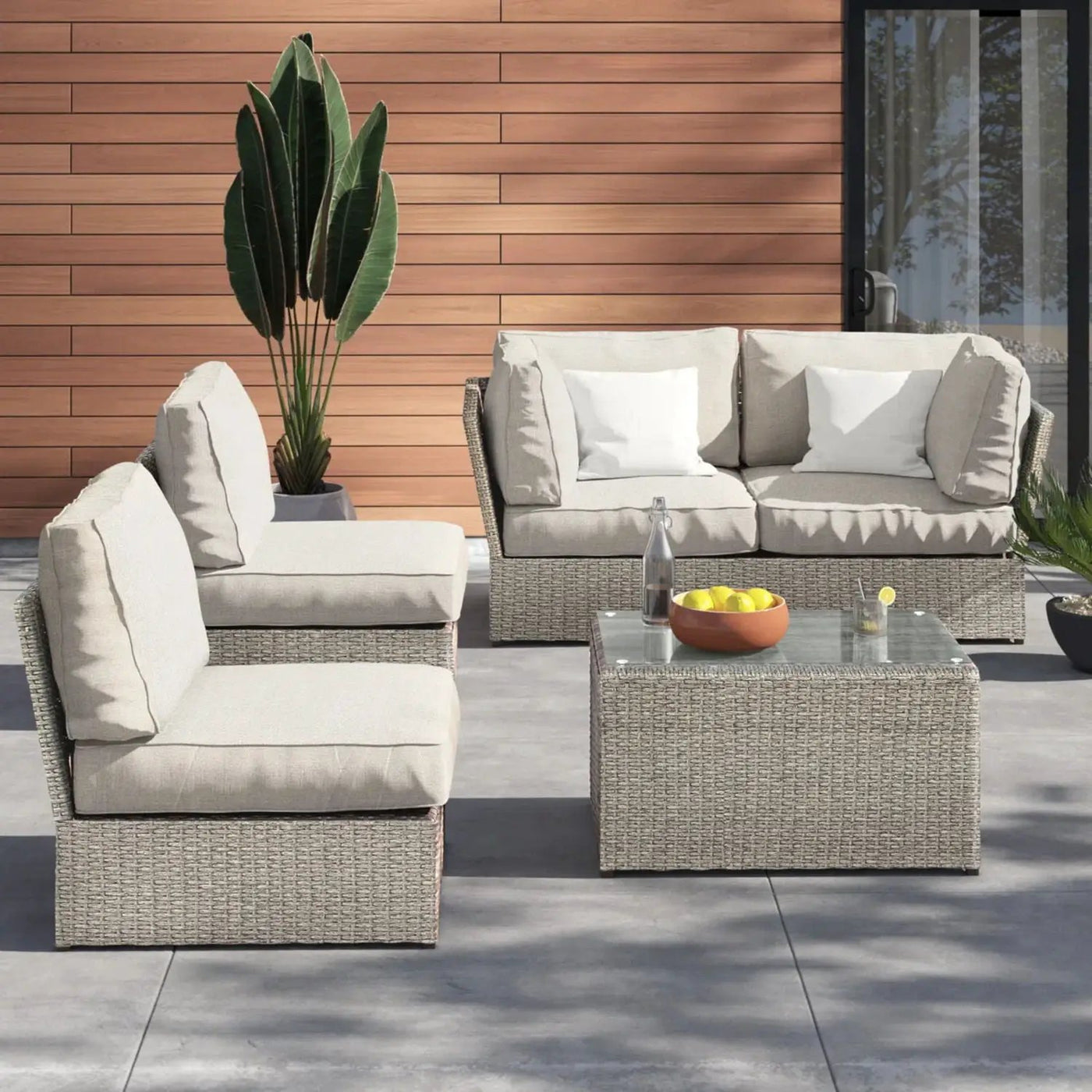 Stylish Modular Wicker Patio Seating Group by HouseOfZazla