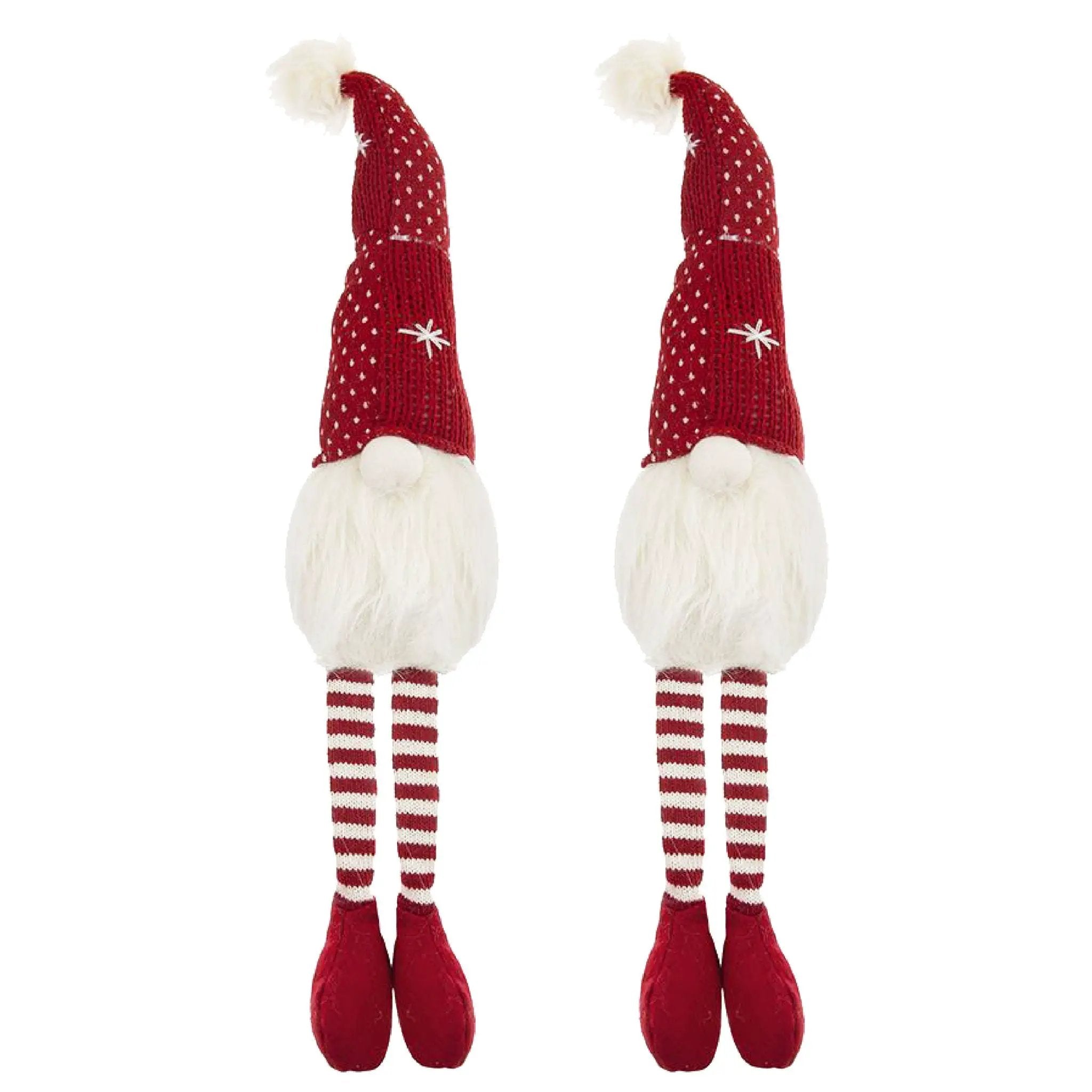 Christmas Gnomes Decorations, Christmas Table Home Ornaments For Holiday Party Gifts (Set of 2) - White / Red by HouseOfZazla