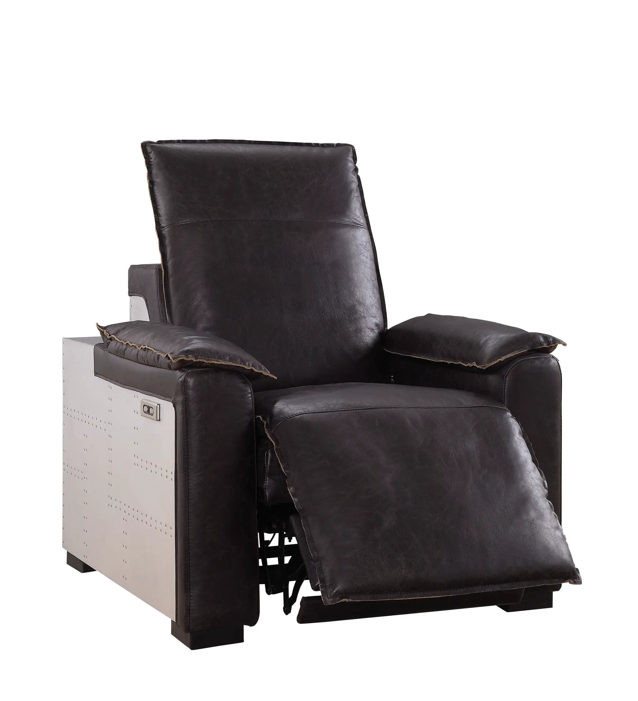 Misezon - Top Grain Leather Power Motion Recliner - Dark Brown by Unique Piece Furniture