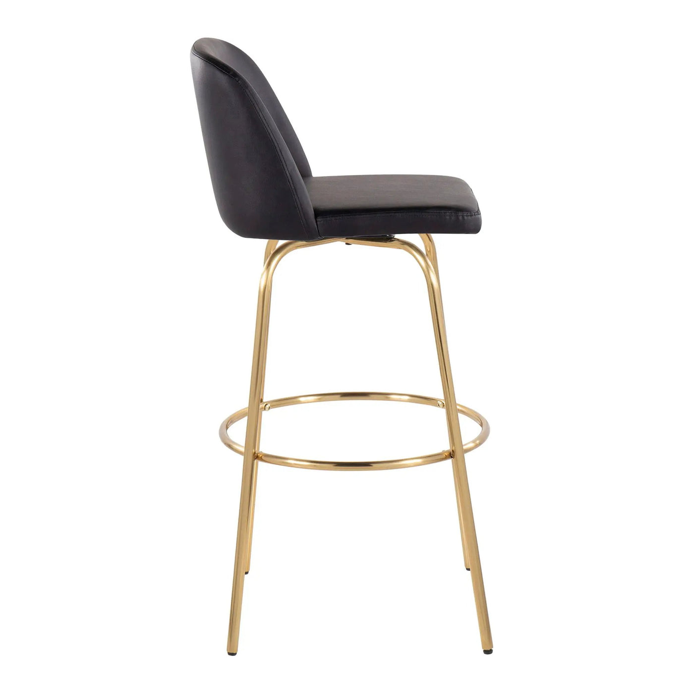Toriano - Contemporary Fixed Height Barstool With Swivel And Round Footrest (Set of 2) by HouseOfZazla