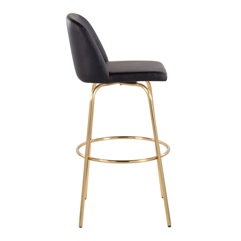 Toriano - Contemporary Fixed Height Barstool With Swivel And Round Footrest (Set of 2) by Unique Piece Furniture