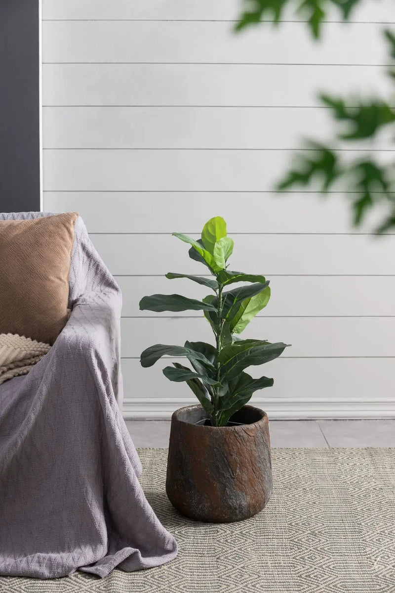 12.6x12.6x11.8" Cement Planter Small, Indoor Outdoor Garden Functional Decor by HouseOfZazla