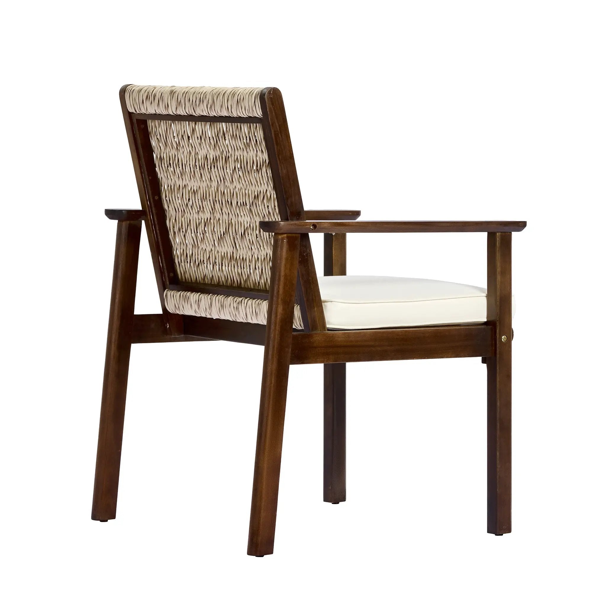 Outdoor Dining Chair Set with Acacia Wood & Wicker Rattan by HouseOfZazla