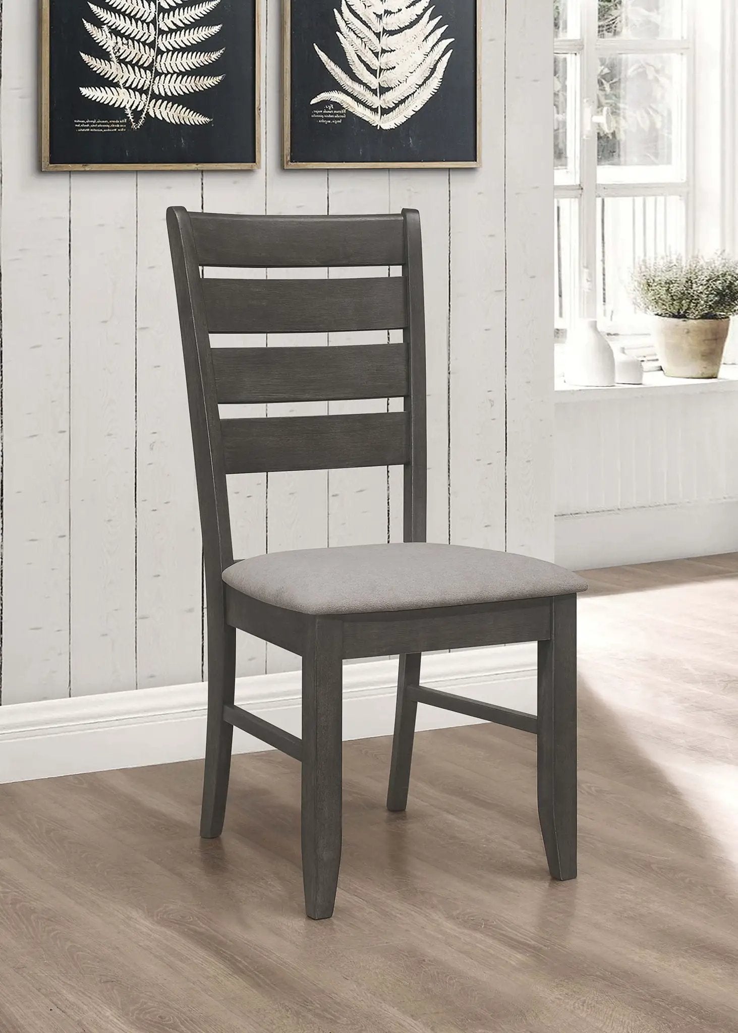 Dalila Wood Dining Side Chair Dark Grey (Set of 2) by Unique Piece Furniture