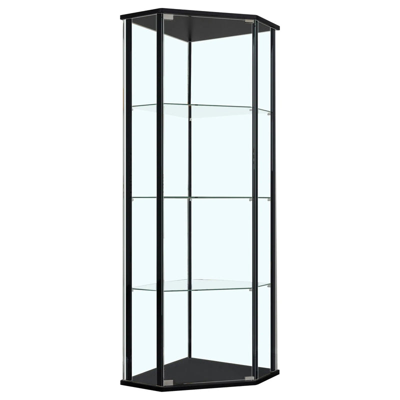 Zenobia 4-shelf Curio Cabinet Display Case Black by Unique Piece Furniture