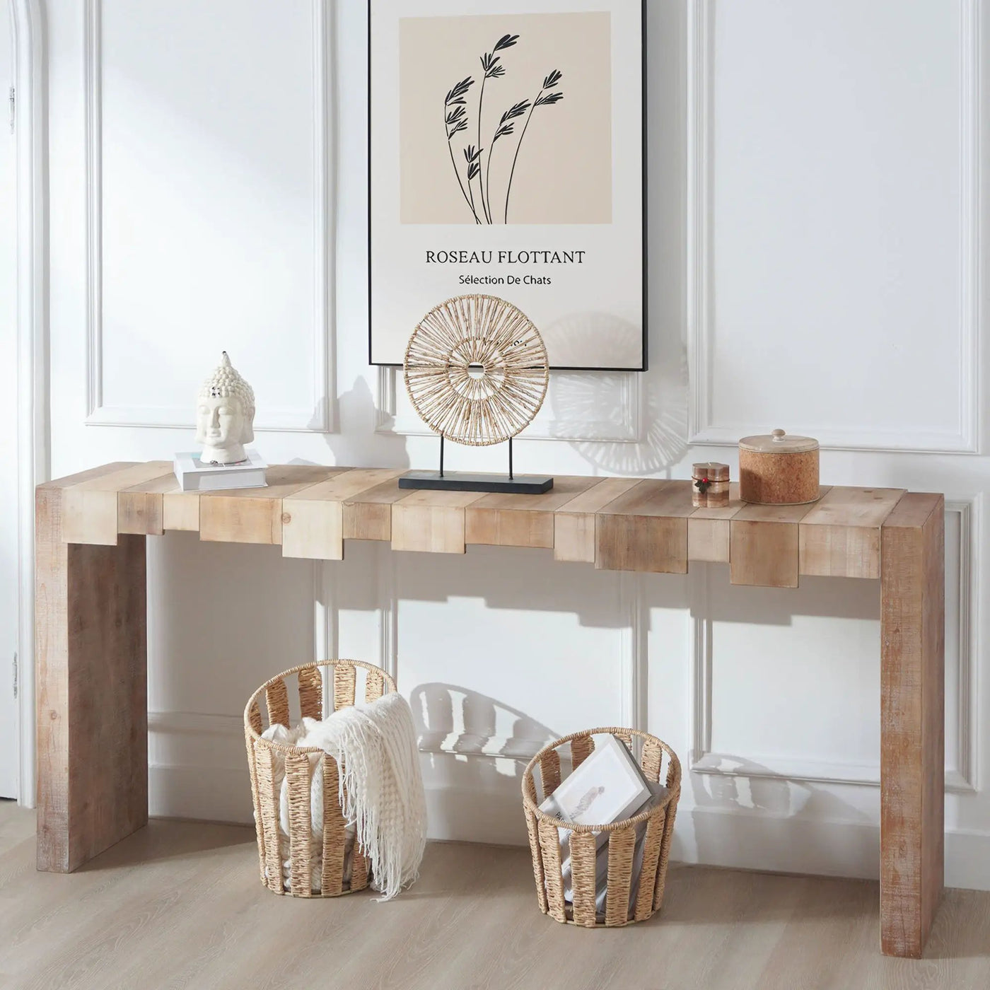 Modern Rustic Table With Sculpted Block Design by HouseOfZazla
