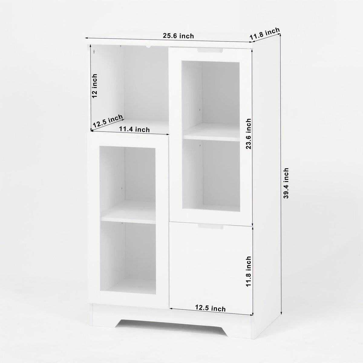 Modern Cabinet with Glass Doors and Drawer - Adjustable Shelves - Multiple Colors, photo 14 of 16