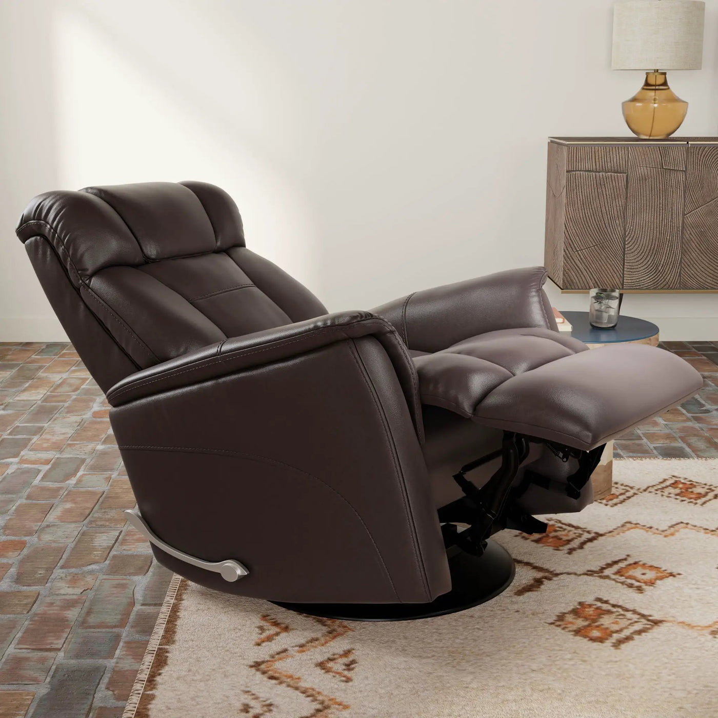 Bentley - Swivel Glider Recliner With Manual Adjustable Headrest & Footrest by HouseOfZazla