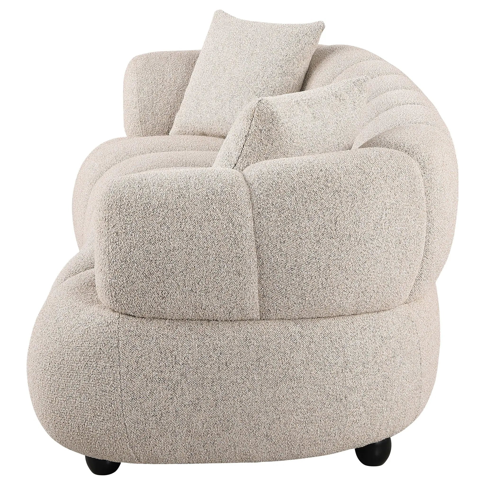 Whitney Contemporary Channel Tufted Boucle Upholstered Sofa by Unique Piece Furniture