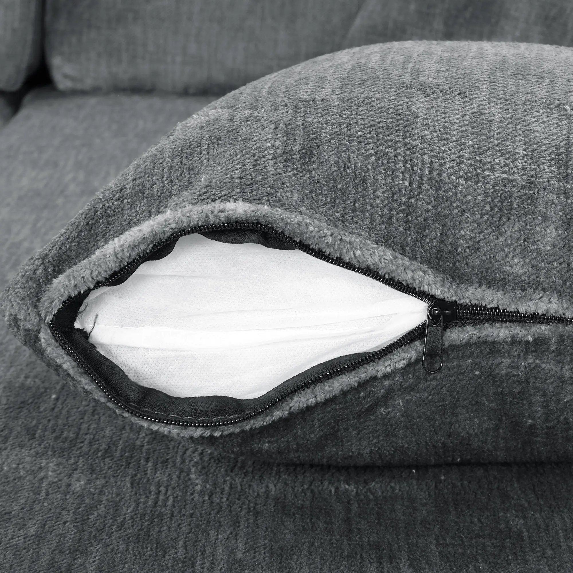 Contemporary U - Shaped Sectional Sofa With Movable Storage Ottoman