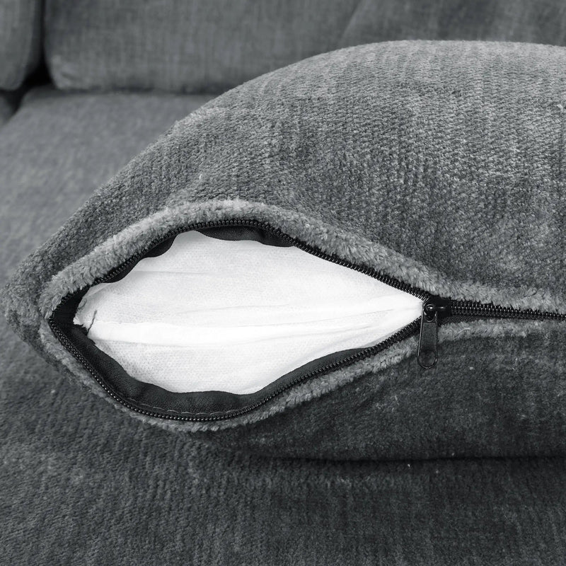Contemporary U - Shaped Sectional Sofa With Movable Storage Ottoman