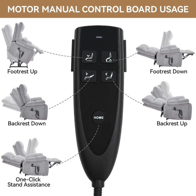 Grey Heat Massage Dual Motor Electric Power Lift Recliner by HouseOfZazla