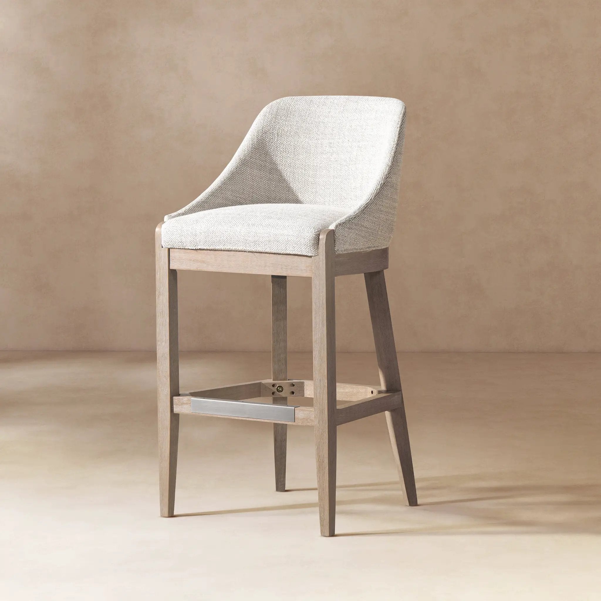Newport 30.5" Coastal Curved Back Upholstered Barstool by HouseOfZazla