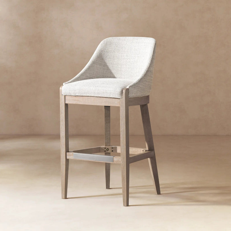 Newport 30.5" Coastal Curved Back Upholstered Barstool by HouseOfZazla