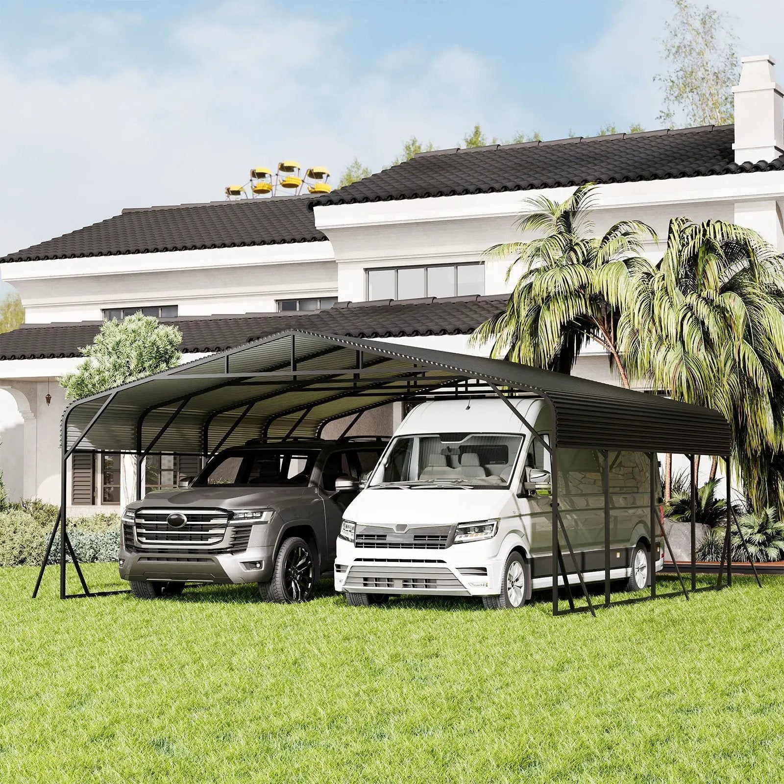 Heavy Duty Carport, All Weather Shelter - Black by HouseOfZazla