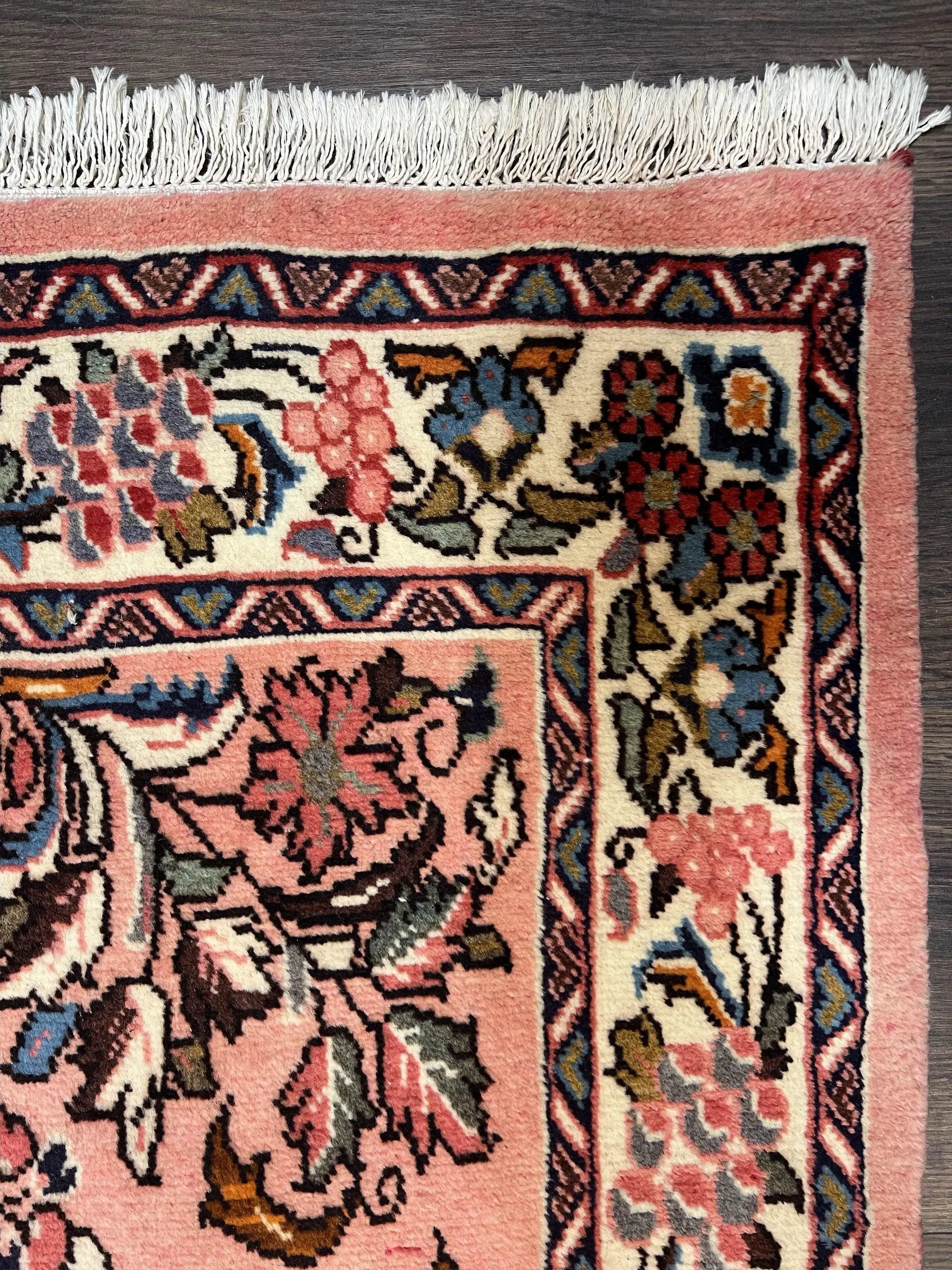 Persian Sarouk Runner Rug 2.9 x 13.6, Wool Floral Hand Knotted Runner by Jewel Rugs