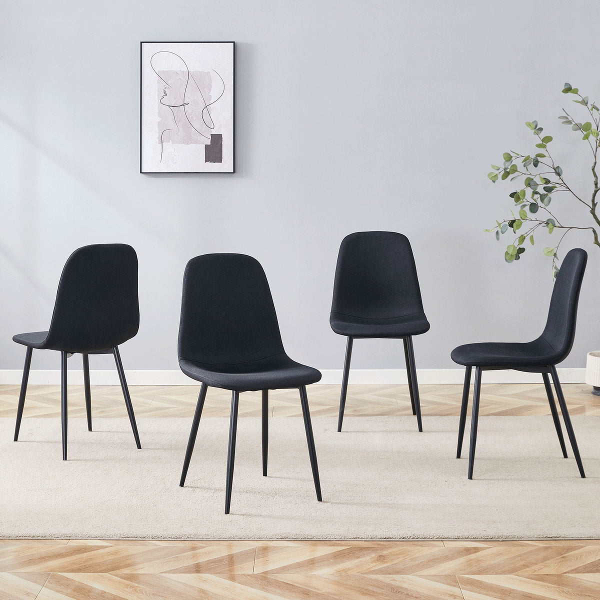 Modern Medieval Style Cushioned Side Chairs Set, photo 14 of 14