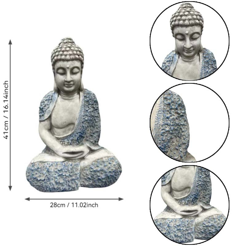 16'' Weatherproof Resin Buddha Garden Statue by HouseOfZazla