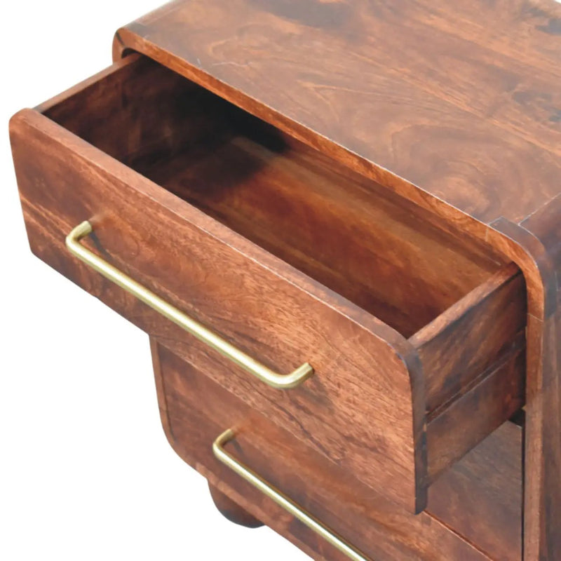 Solid Wood 3-Drawer Rounded Chest by HouseOfZazla