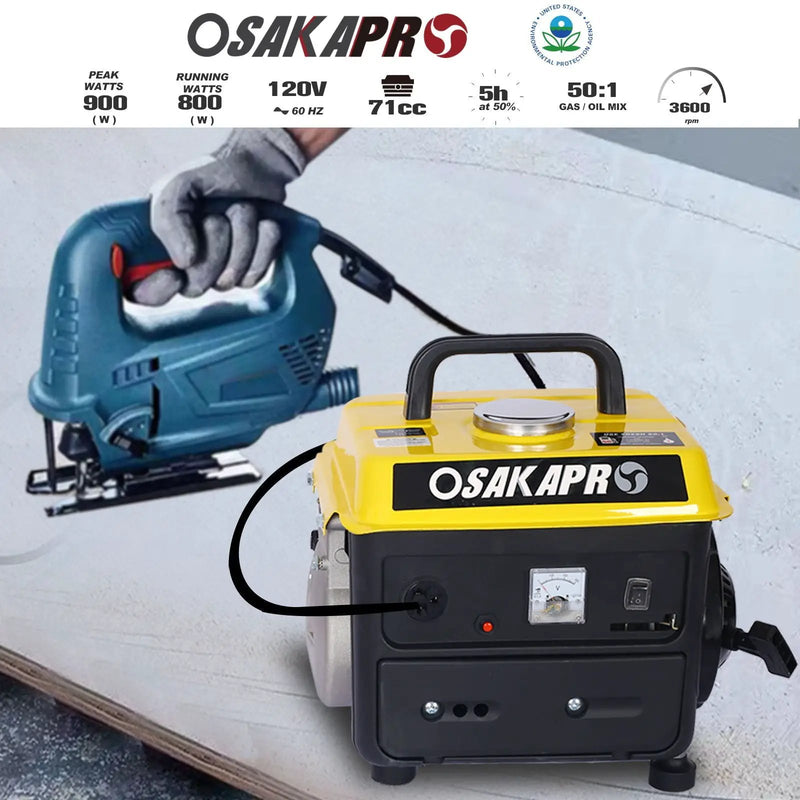 Portable Outdoor Generator Low Noise Gas Powered For Home Use - Yellow by HouseOfZazla