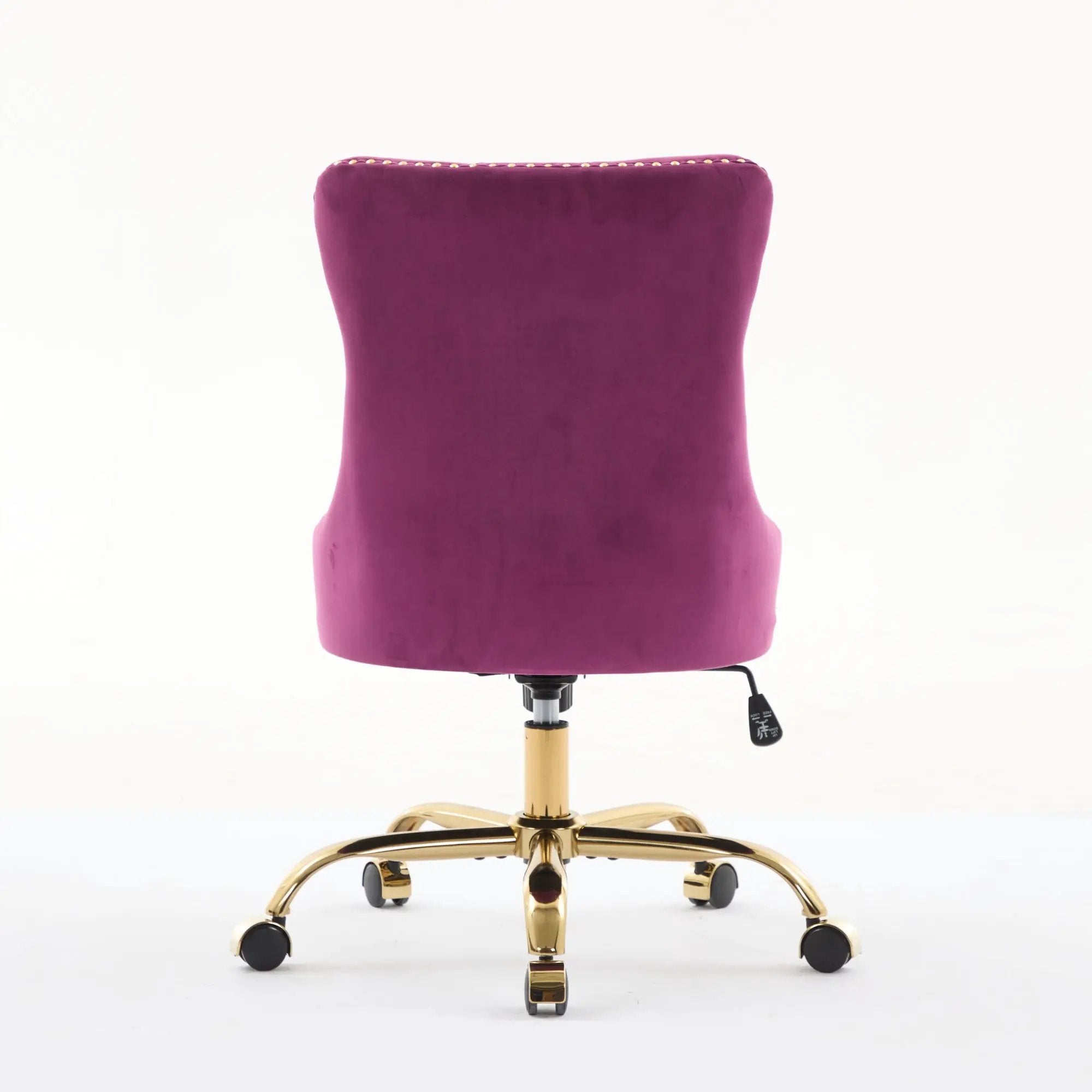 Office Chair Modern Velvet Upholstered Tufted Button (Purple) by HouseOfZazla