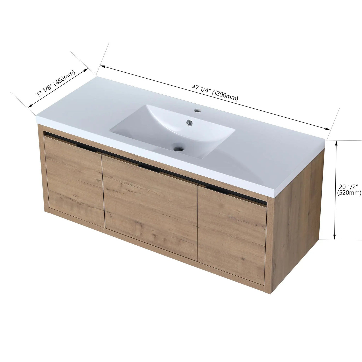 Floating Bathroom Vanity with Resin Sink and Soft-Close Doors by HouseOfZazla