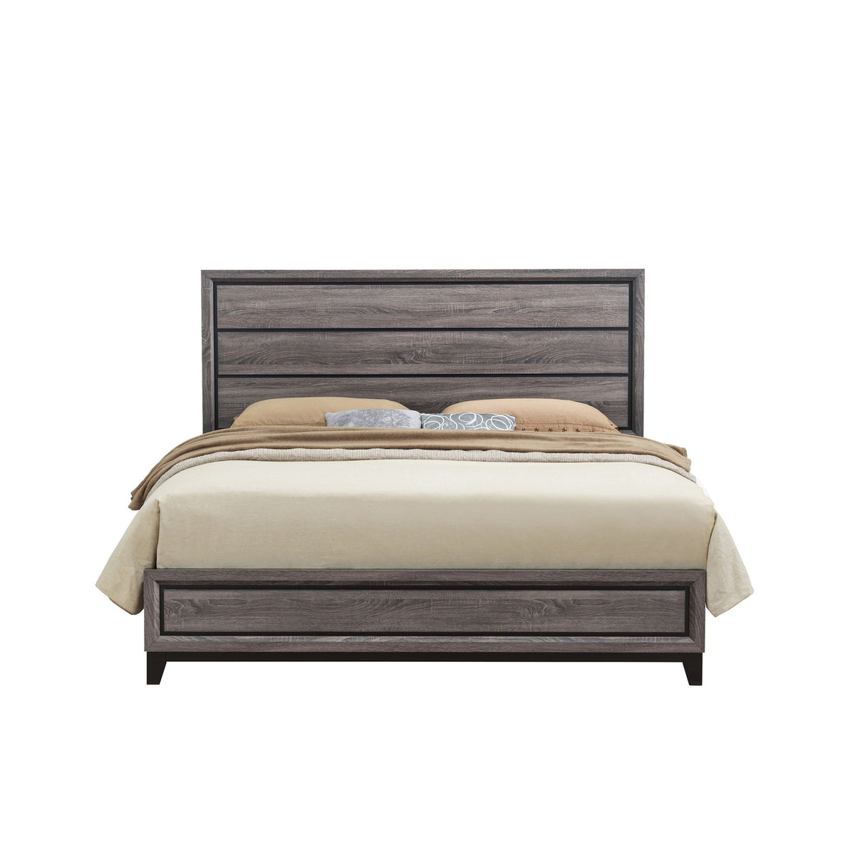 Mirage Panel Bed with Contemporary Headboard - Available in Dark Gray or White, photo 11 of 15