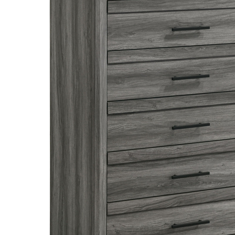 Denver - 5 Drawer Chest - Gray by HouseOfZazla