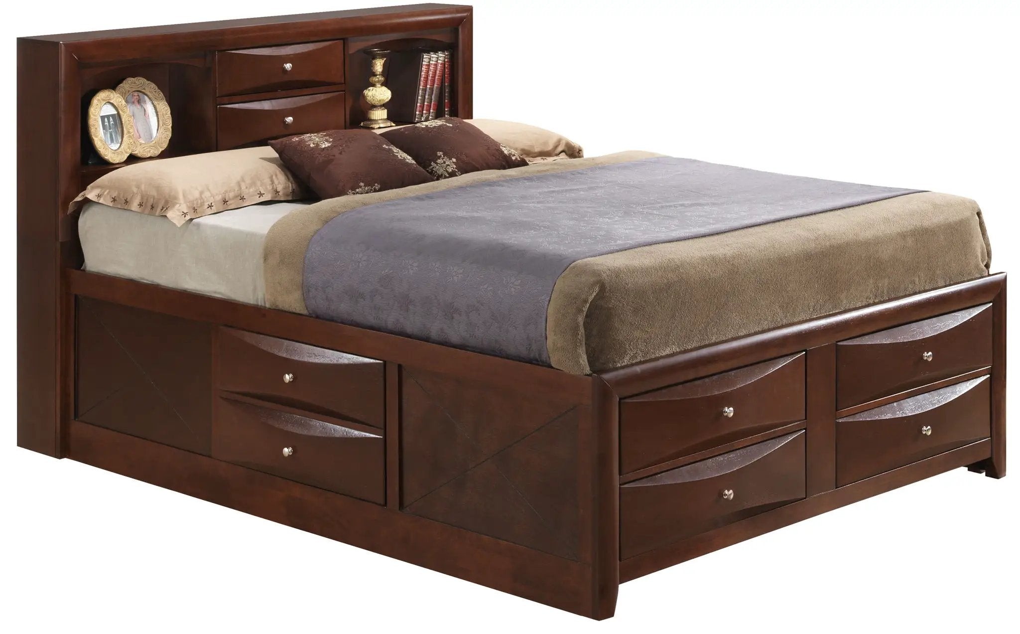 Modern Design Storage Bed With Bookcase Headboard by Unique Piece Furniture