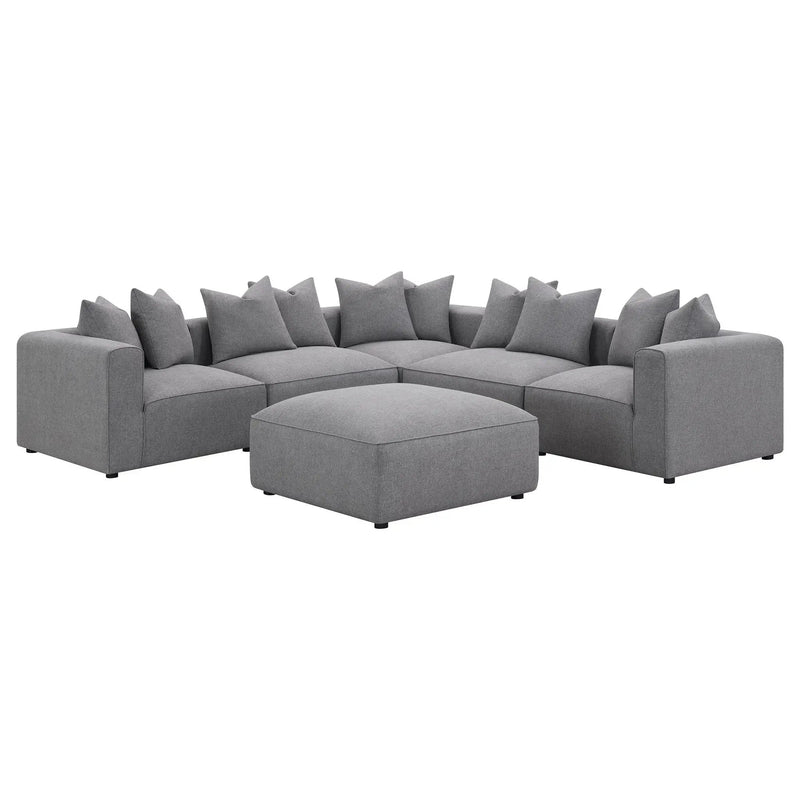 Jennifer Square Upholstered Ottoman Grey by Unique Piece Furniture