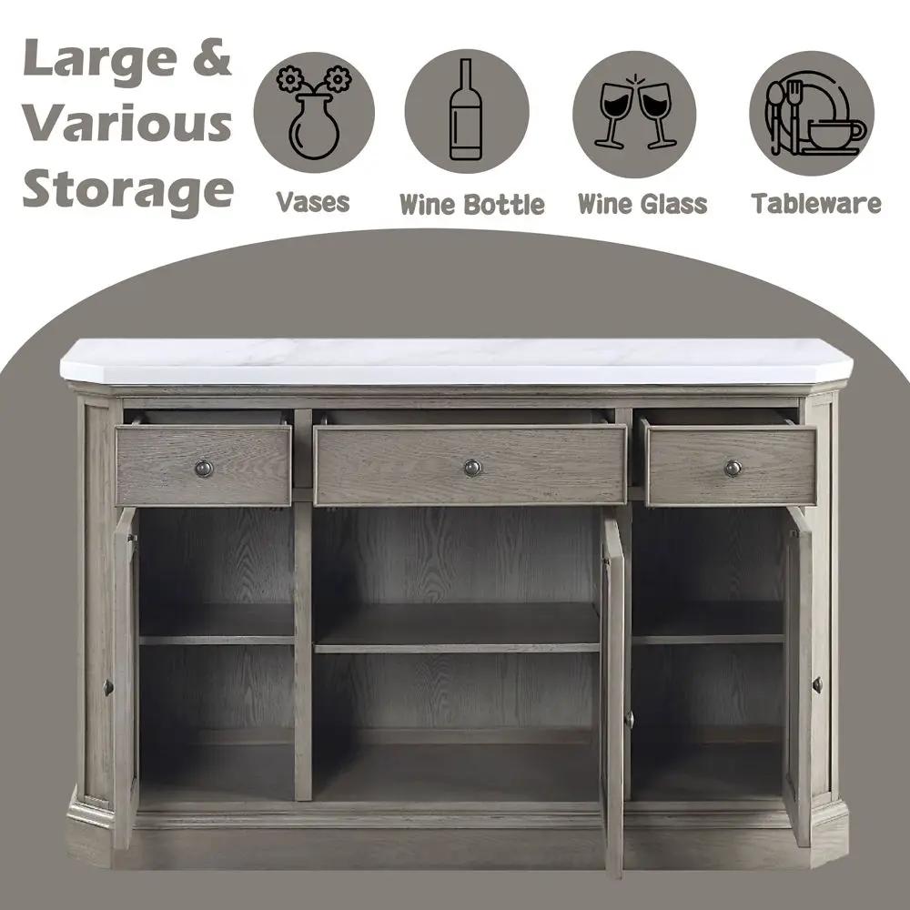 Zumala - Server - Marble Top & Weathered Oak by Unique Piece Furniture