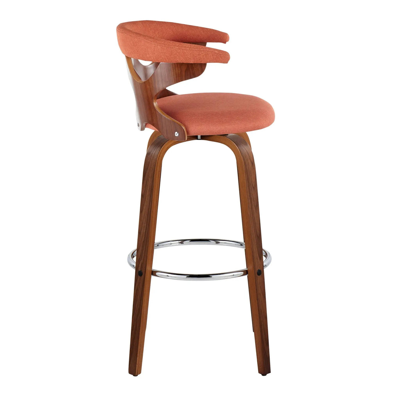 Gardenia - Mid Century Modern Fixed Height Barstool With Swivel With Round Footrest (Set of 2) by HouseOfZazla