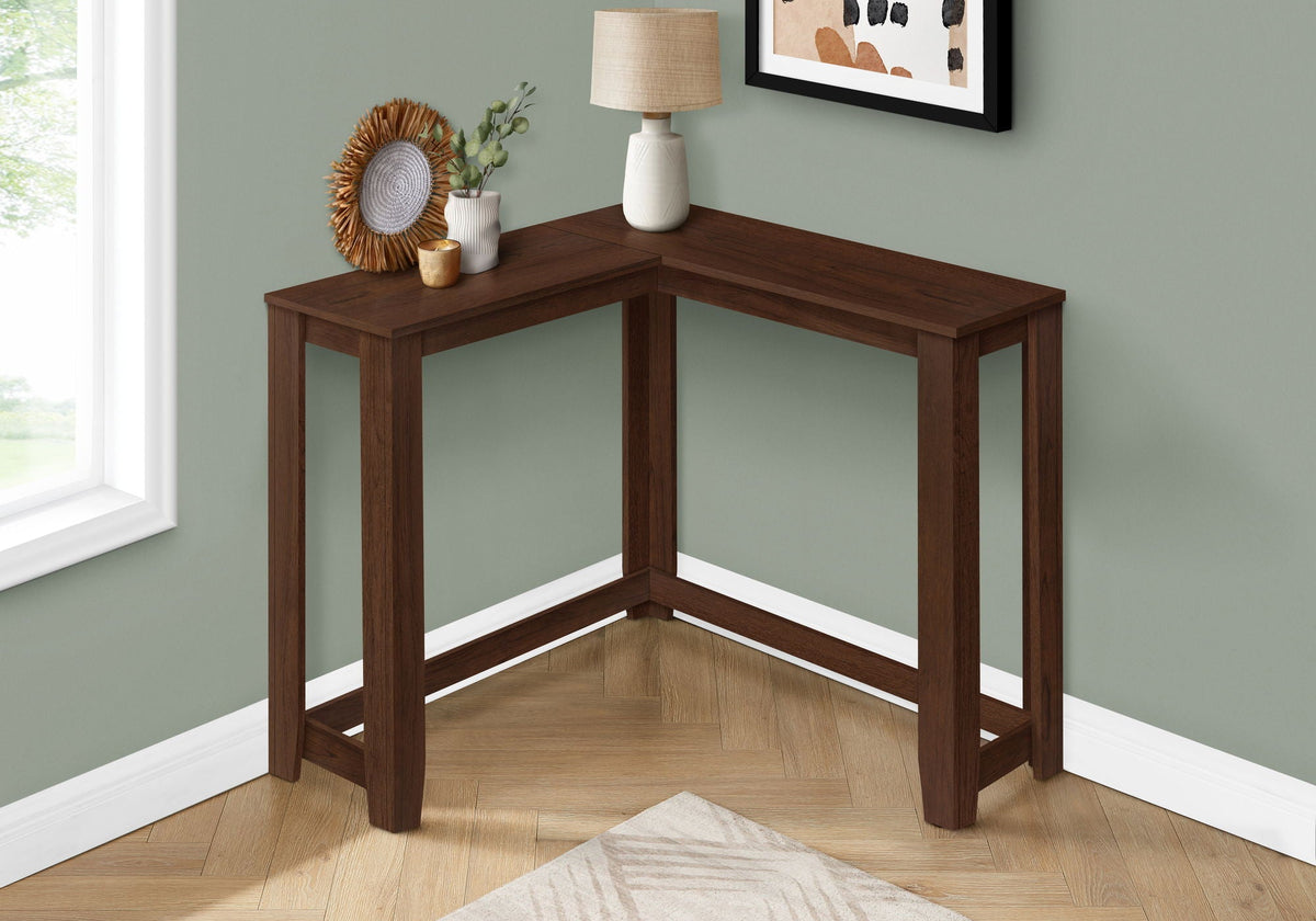 Corner Accent Console Table with Two Tiers - Cherry, photo 3 of 4