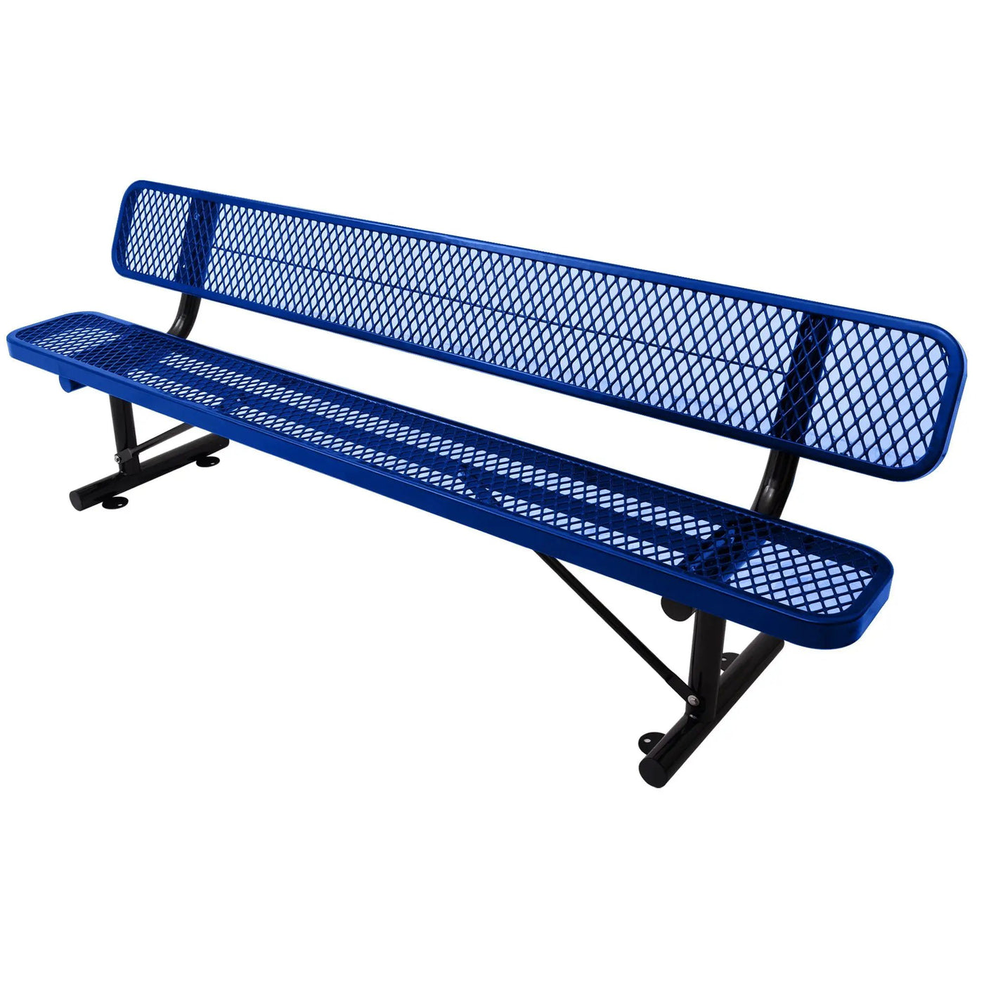 6' Outdoor Steel Bench With Backrest by HouseOfZazla