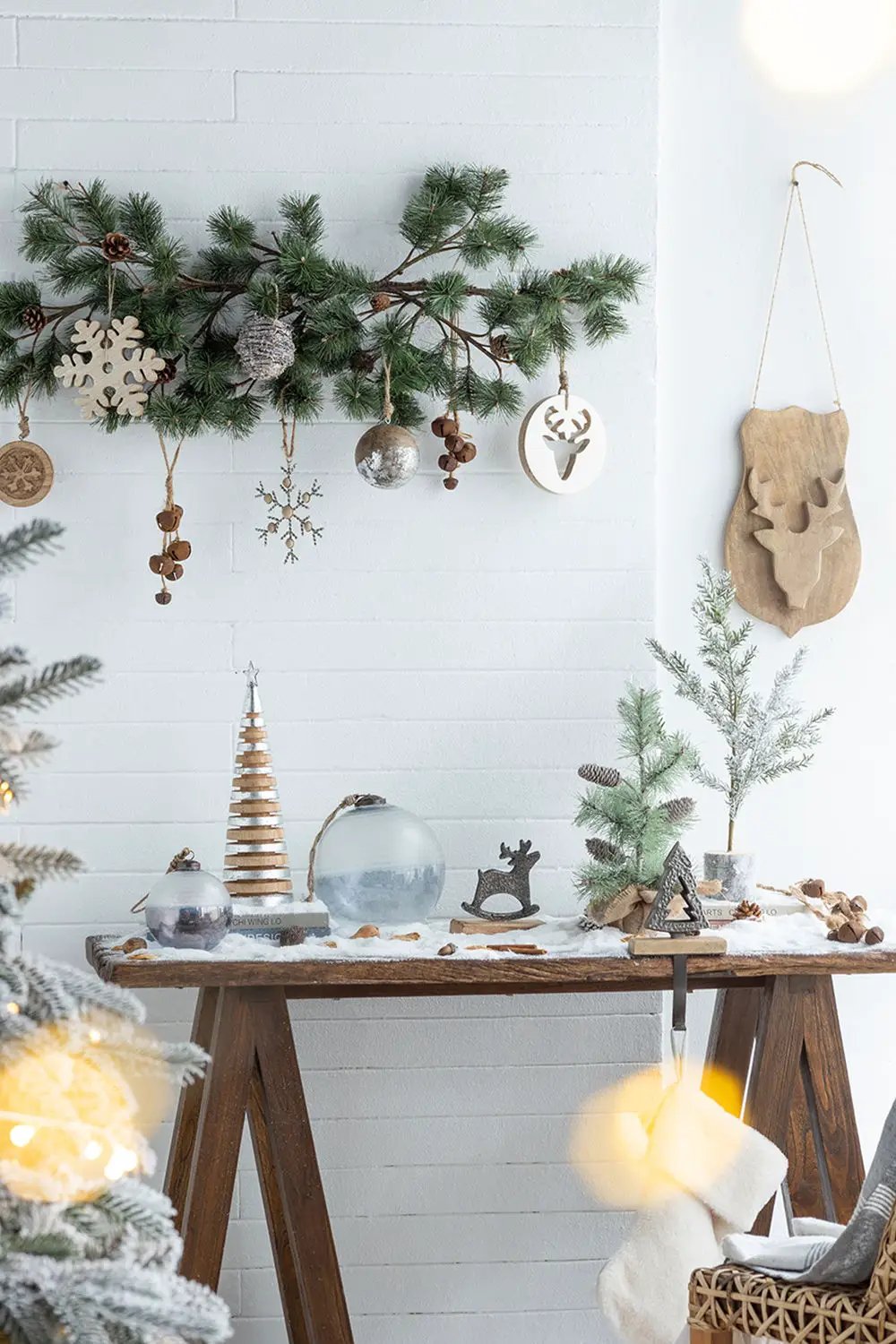 Christmas Ball Ornaments, Wood Decorative Hanging Ball Christmas Tree Ornaments For Holiday Party Decorations by HouseOfZazla