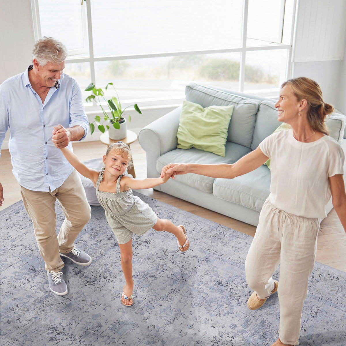 Blue Washable Area Rug with Low Pile - Multiple Sizes, photo 6 of 8