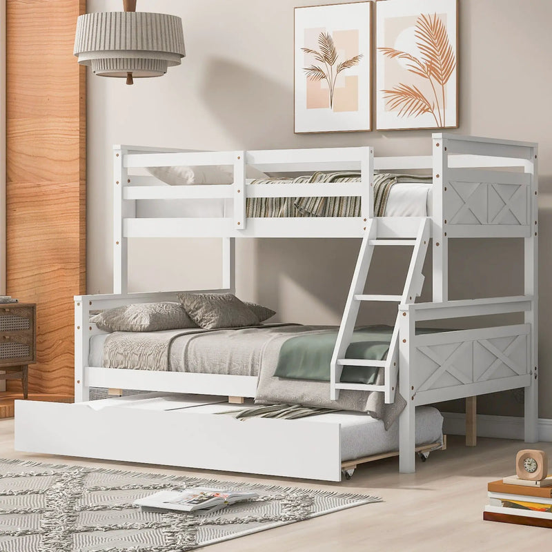 Bunk Bed With Ladder And Safety Guardrail by Unique Piece Furniture