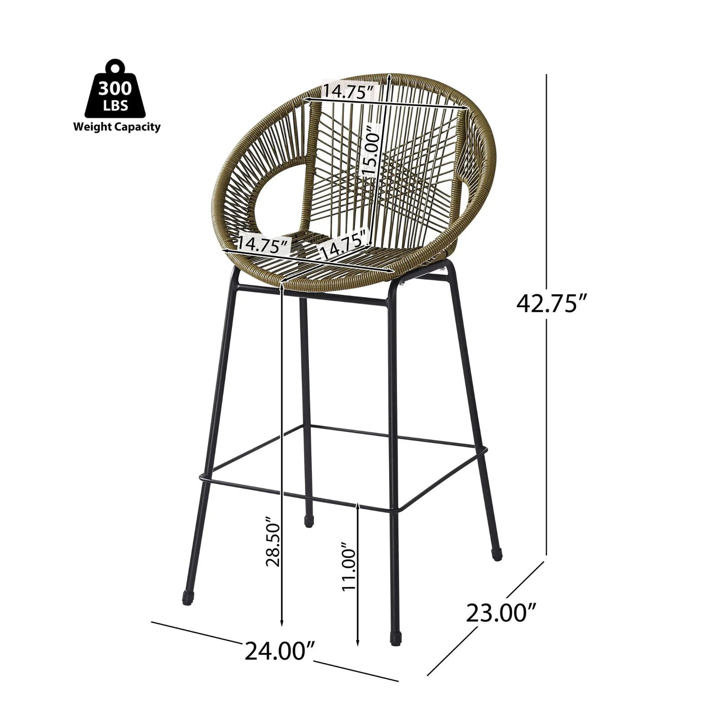 Ferrara Outdoor Patio Barstool (Set of 2) by HouseOfZazla