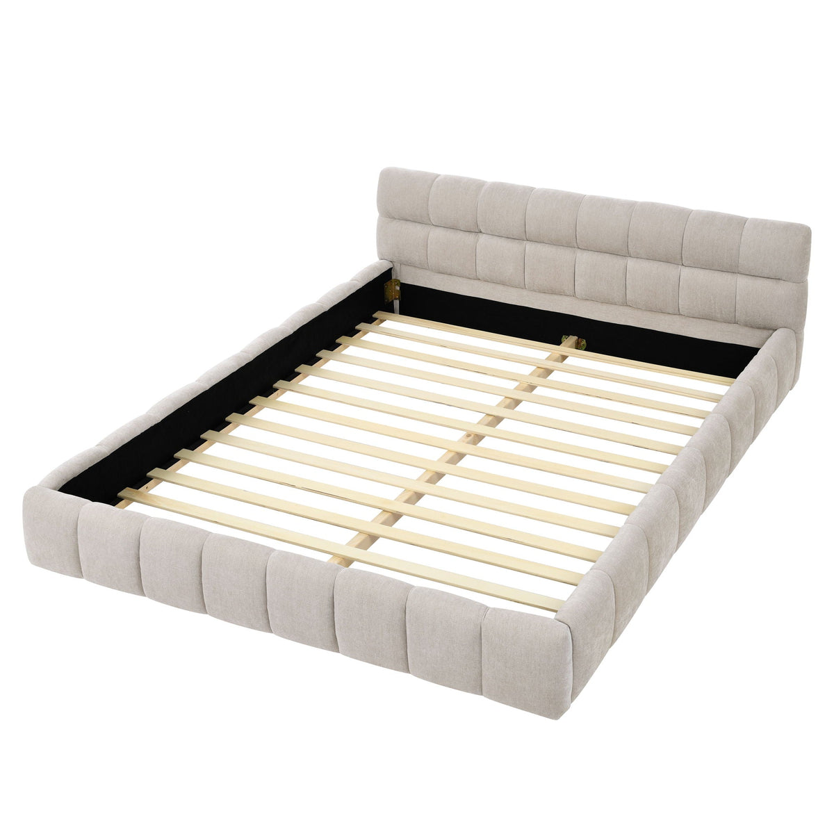 Modern Platform Bed Frame With Thick Fabric, photo 9 of 33