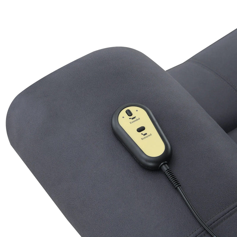 Domana - Polished Microfiber Power Nirion Recliner With Lift Heating Massage Chair - Dark Blue by Unique Piece Furniture