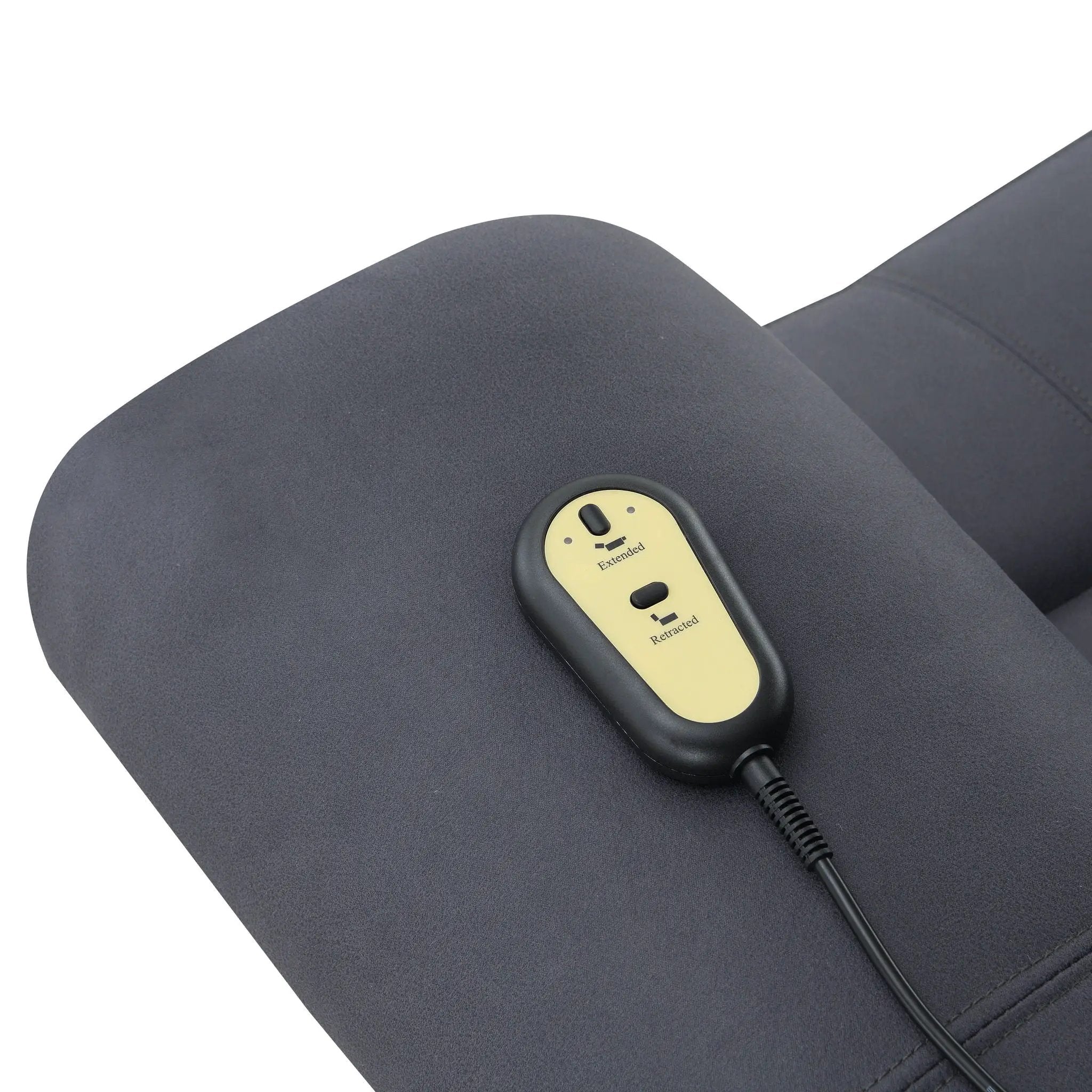 Domana - Polished Microfiber Power Nirion Recliner With Lift Heating Massage Chair - Dark Blue by HouseOfZazla