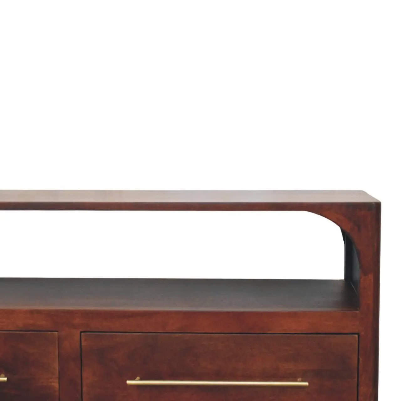 Solid Wood Arched Edge 2 Drawer Media Unit by HouseOfZazla